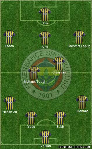 Fenerbahçe SK Formation 2012