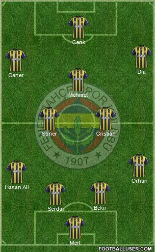 Fenerbahçe SK Formation 2012