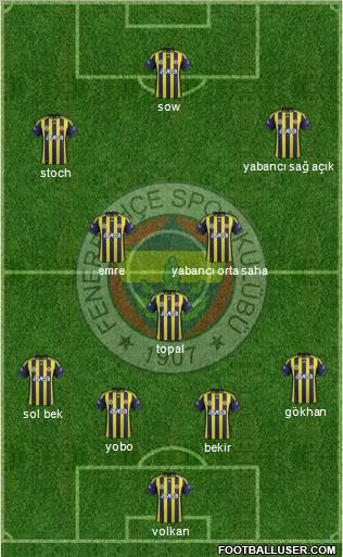 Fenerbahçe SK Formation 2012