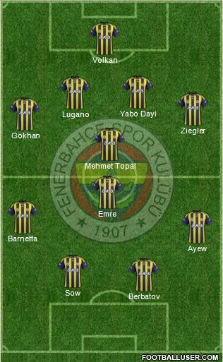 Fenerbahçe SK Formation 2012
