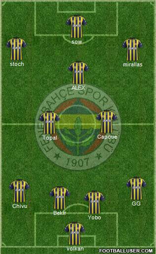 Fenerbahçe SK Formation 2012