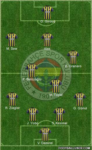 Fenerbahçe SK Formation 2012