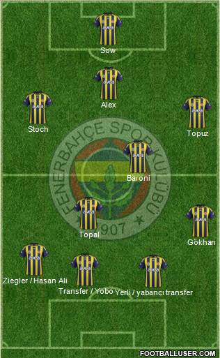 Fenerbahçe SK Formation 2012