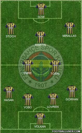 Fenerbahçe SK Formation 2012