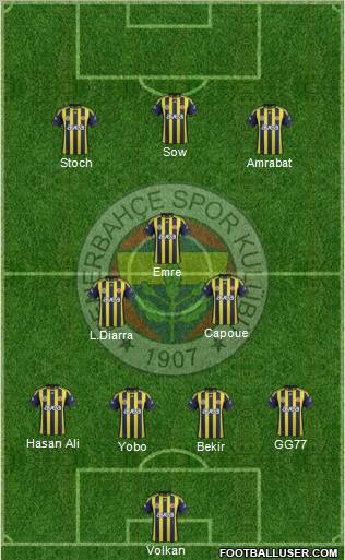 Fenerbahçe SK Formation 2012