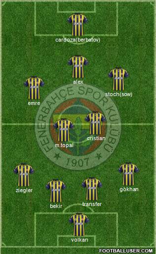 Fenerbahçe SK Formation 2012