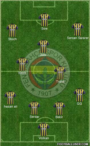 Fenerbahçe SK Formation 2012