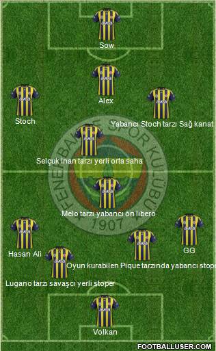 Fenerbahçe SK Formation 2012