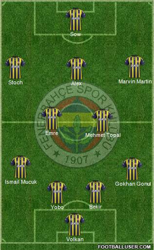 Fenerbahçe SK Formation 2012