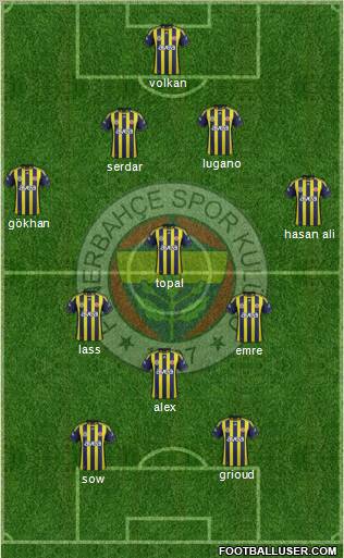 Fenerbahçe SK Formation 2012