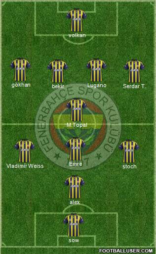 Fenerbahçe SK Formation 2012