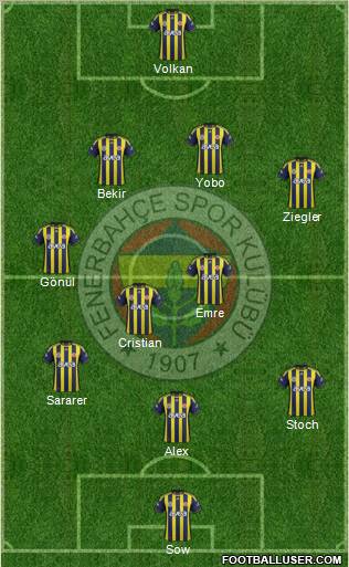 Fenerbahçe SK Formation 2012
