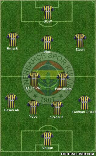 Fenerbahçe SK Formation 2012