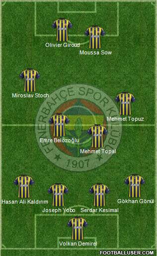 Fenerbahçe SK Formation 2012