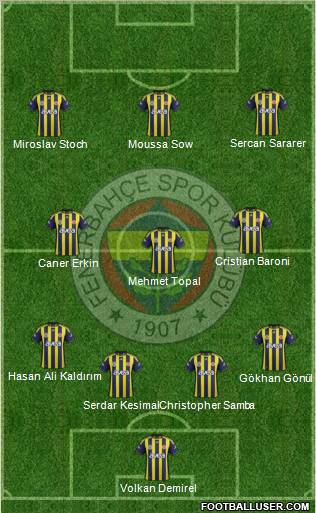 Fenerbahçe SK Formation 2012