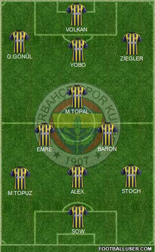 Fenerbahçe SK Formation 2012