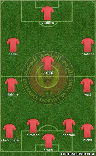 Espérance Sportive de Tunis 4-3-1-2 football formation