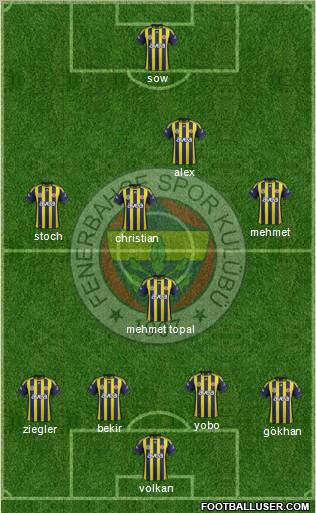 Fenerbahçe SK Formation 2012