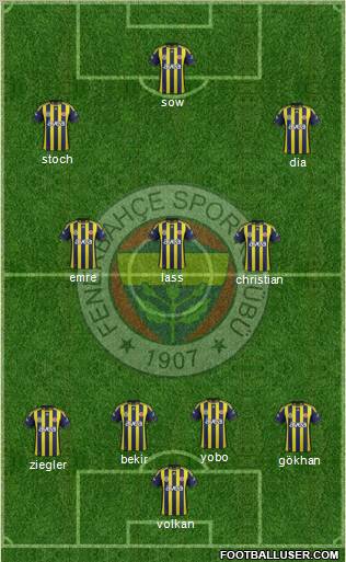 Fenerbahçe SK Formation 2012