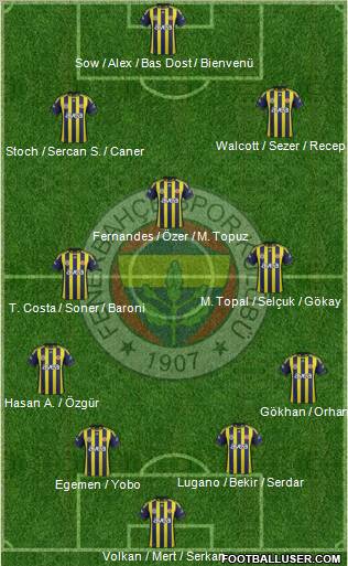 Fenerbahçe SK Formation 2012