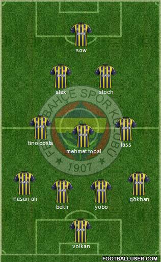 Fenerbahçe SK Formation 2012