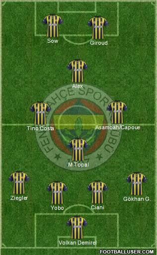 Fenerbahçe SK Formation 2012