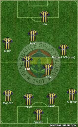 Fenerbahçe SK Formation 2012