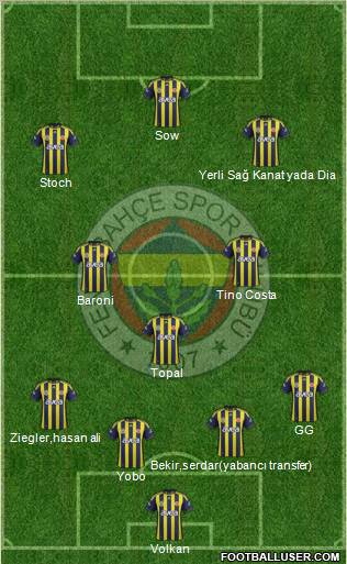 Fenerbahçe SK Formation 2012