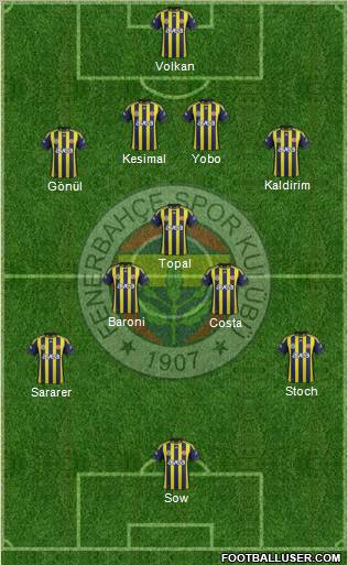 Fenerbahçe SK Formation 2012