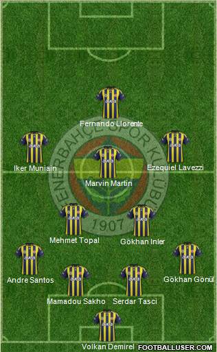 Fenerbahçe SK Formation 2012