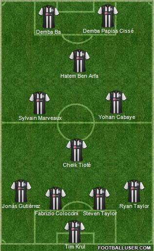 Newcastle United Formation 2012