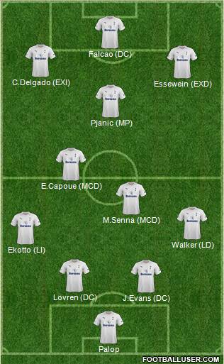 Tottenham Hotspur Formation 2012
