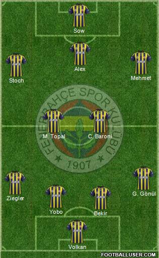 Fenerbahçe SK Formation 2012