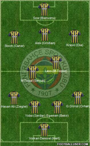 Fenerbahçe SK Formation 2012