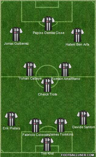 Newcastle United Formation 2012