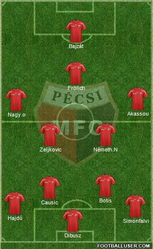 Pécsi Mecsek FC Formation 2012