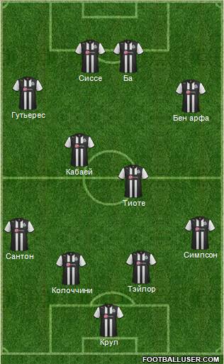 Newcastle United Formation 2012