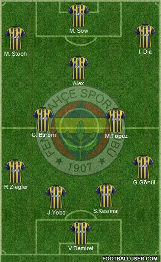 Fenerbahçe SK Formation 2012