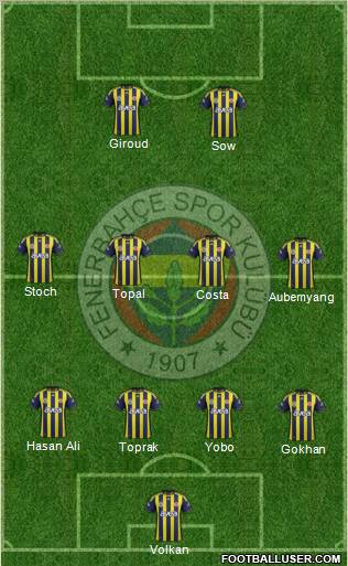 Fenerbahçe SK Formation 2012