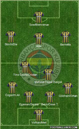 Fenerbahçe SK Formation 2012