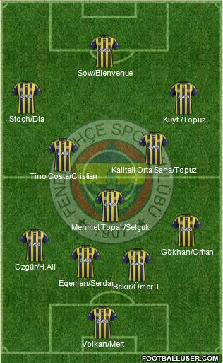 Fenerbahçe SK Formation 2012