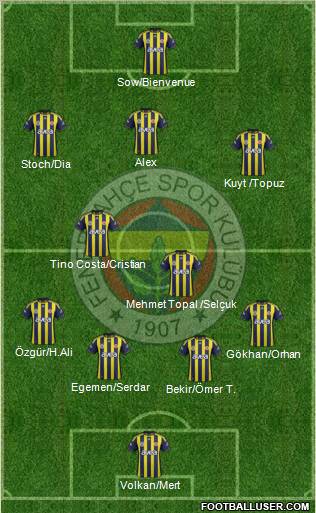 Fenerbahçe SK Formation 2012