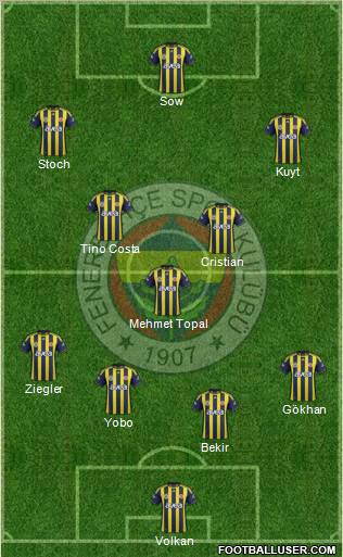 Fenerbahçe SK Formation 2012