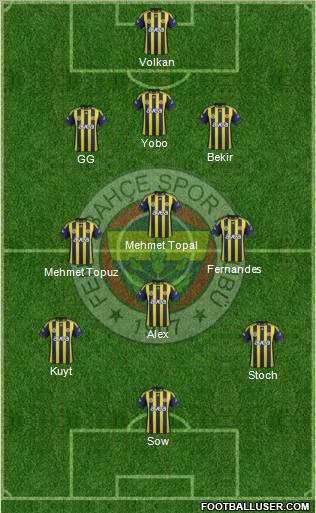 Fenerbahçe SK Formation 2012