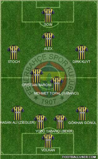 Fenerbahçe SK Formation 2012