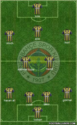 Fenerbahçe SK Formation 2012