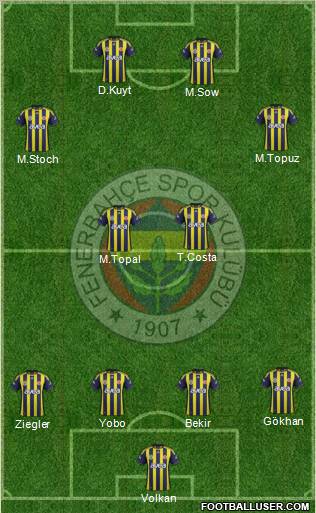 Fenerbahçe SK Formation 2012