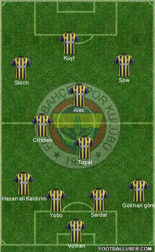 Fenerbahçe SK Formation 2012