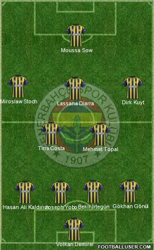 Fenerbahçe SK Formation 2012