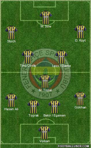 Fenerbahçe SK Formation 2012